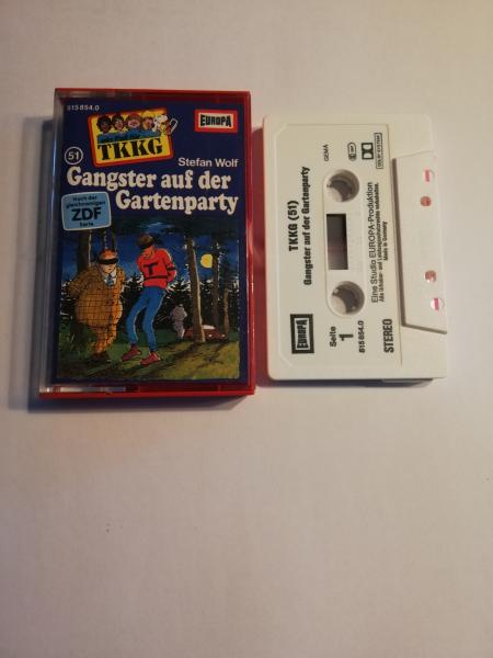 TKKG Folge 51 Gangster auf der Gartenparty Weiß mit Schwarzen Druck 515854.0 Europa